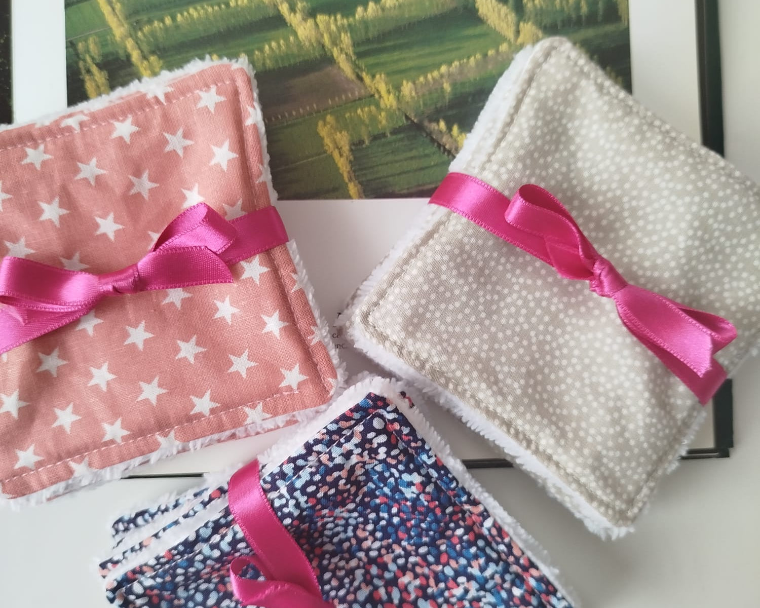 Lot de 5 lingettes démaquillantes PILMONA fabriquées en Gironde